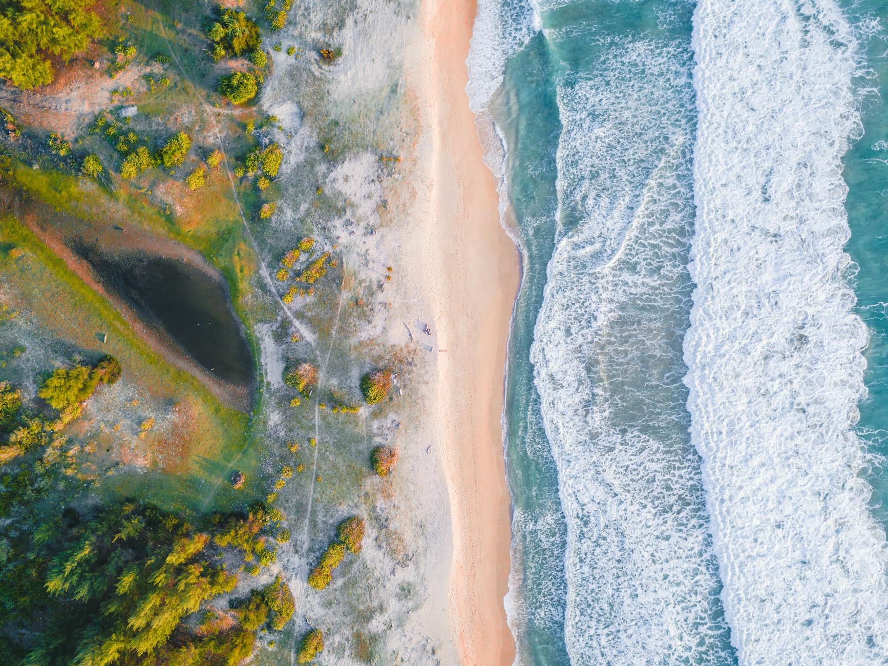 aerial view of beach